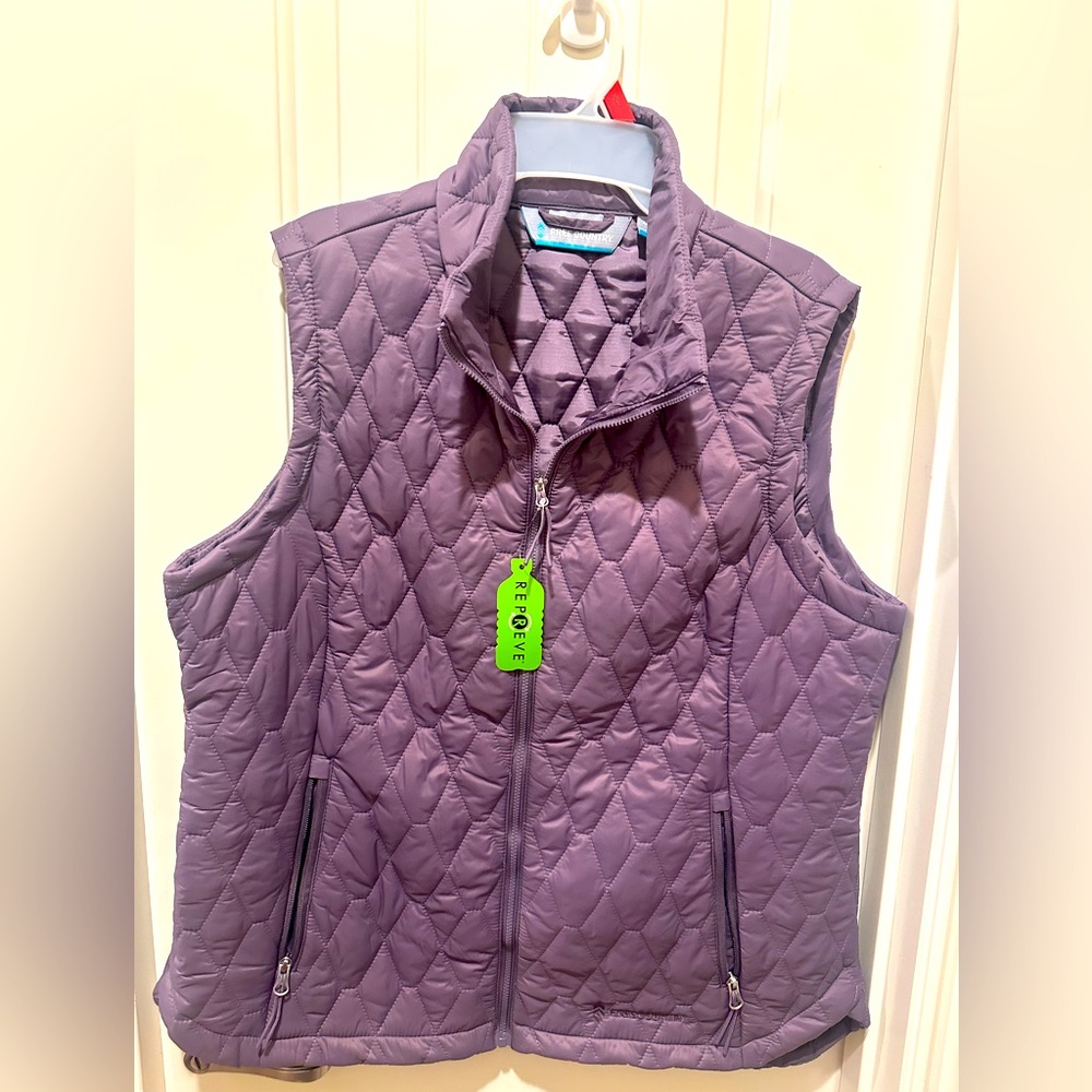 NWT Womens Lavender Purple Quilted Vest Windbreaker XL